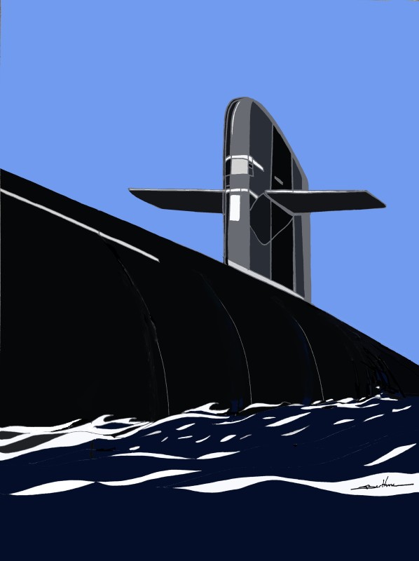 © Eric Berthou : Illustration, retour de patrouille d'un SNLE