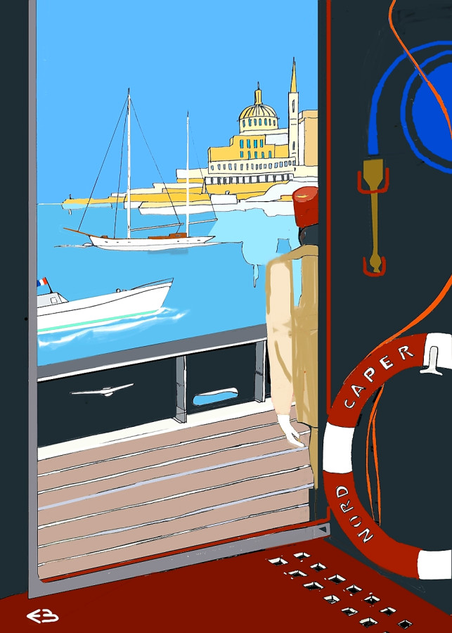 © Illustration Eric Berthou : 12 novembre 1915, arrivée au port de la Valette du Nord Caper avec ses 43 prisonniers turcs en rang sur le pont après l'abordage de leur goélette... © Illustration Eric Berthou : 12 novembre 1915, arrivée au port de la Valette du Nord Caper avec ses 43 prisonniers turcs en rang sur le pont après l'abordage de leur goélette...